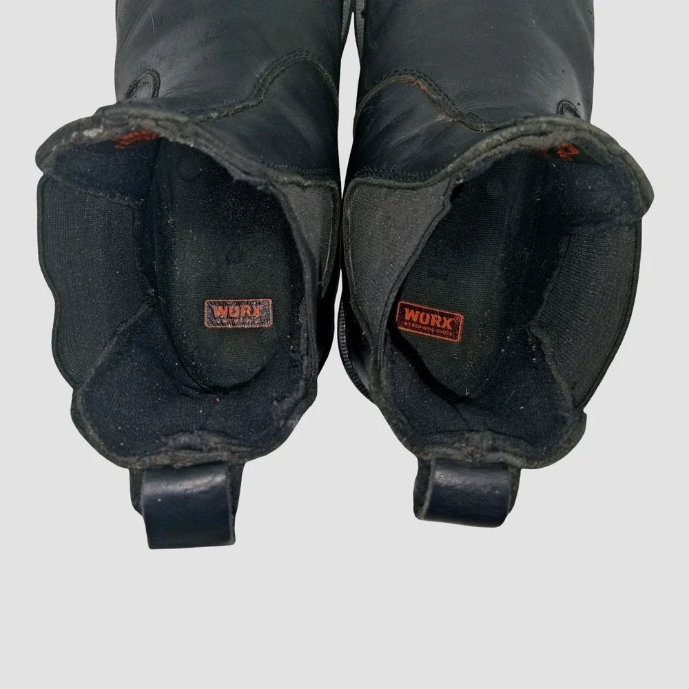 WORX By Red Wing Shoes Boots Mens 8.5 Wide Black Leather Chelsea Work Steel Toe